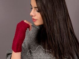 Long-haired woman in cozy winter attire