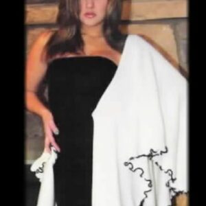 Fashionable attire with draped shawl