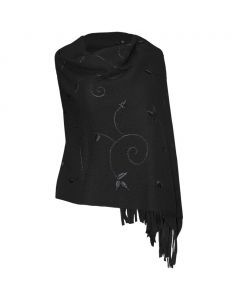 Stylish embroidered black wrap
