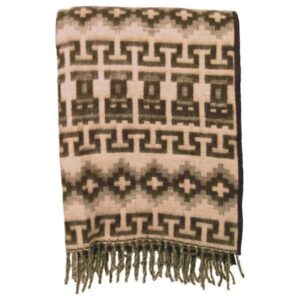 Patterned brown and beige throw blanket