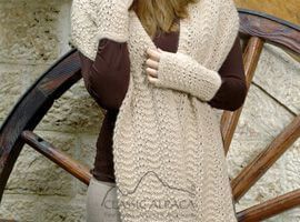 Cozy knitted shawl and mittens
