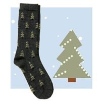 Holiday sock and tree illustration