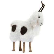 White stuffed goat with horns
