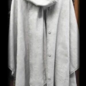 Stylish gray buttoned cape