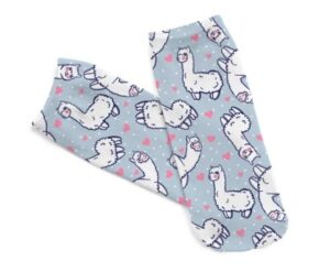 Llama-themed socks with hearts
