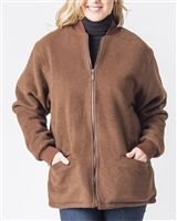 Brown fleece jacket with pockets