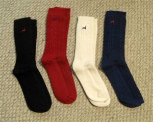 Patterned socks in different colors