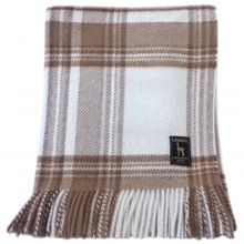Brown and white checkered scarf