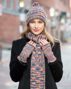 Stylish winter outfit on city street