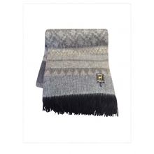 Cozy knitted scarf displaying intricate patterns