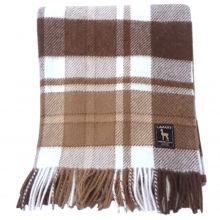 Soft plaid blanket with tassels