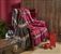 Warm blankets draped over an armchair