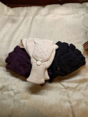 Woolen gloves on a soft surface