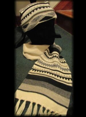Striped hat and scarf set