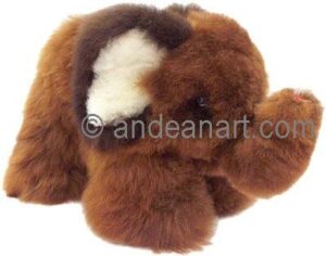 Fluffy stuffed elephant side view
