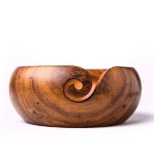Handcrafted wooden knitting bowl