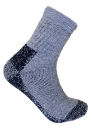 Gray woolen sock with dark accents