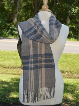 Checkered scarf displayed outside