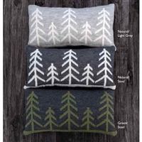 Gray, green, and steel tree pillows