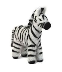 Stuffed zebra animal on white background