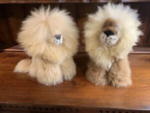 Adorable plush lions with fluffy manes