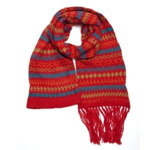 Warm winter scarf with vibrant patterns