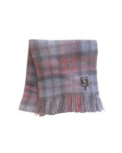 Checkered woolen scarf, fringed