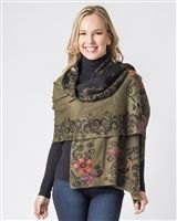 Smiling woman in stylish shawl