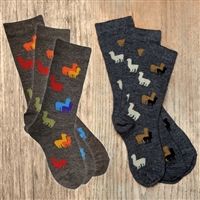 Two pairs of patterned llama socks