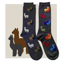 Alpaca pattern socks with colorful designs